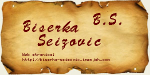 Biserka Seizović vizit kartica